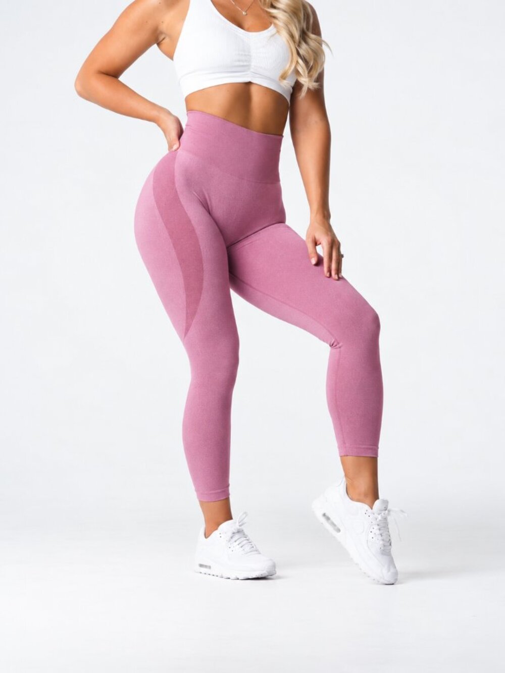 NVGTN | Pink Seamless Contour Leggings – Women’s Medium